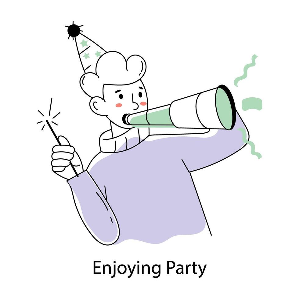 Trendy Enjoying Party vector