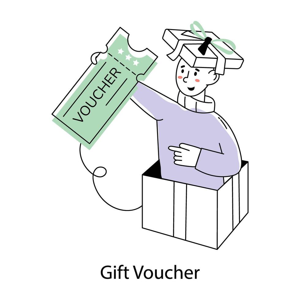 Trendy Gift Voucher vector