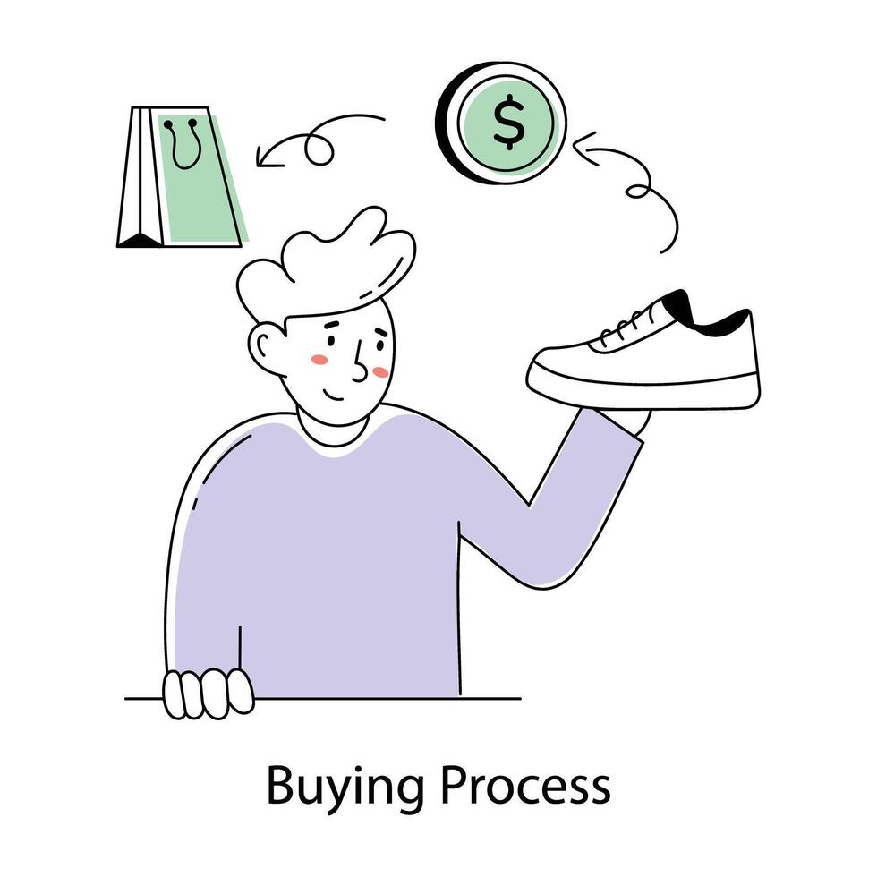 Trendy Buying Process vector