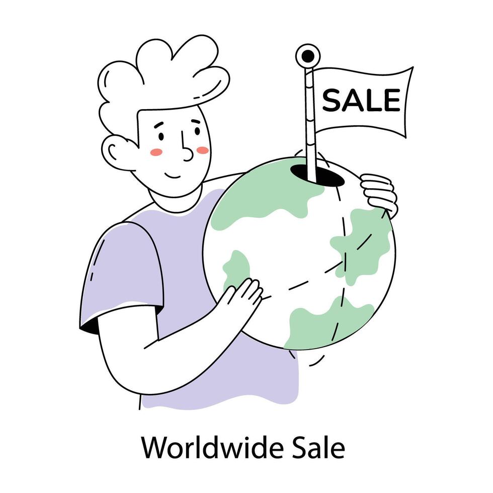 Trendy Worldwide Sale vector