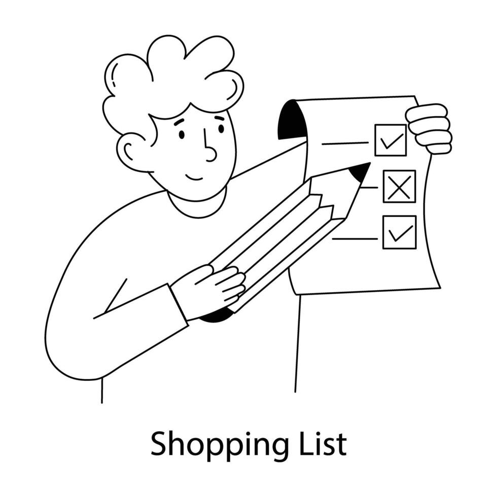 Trendy Shopping List vector