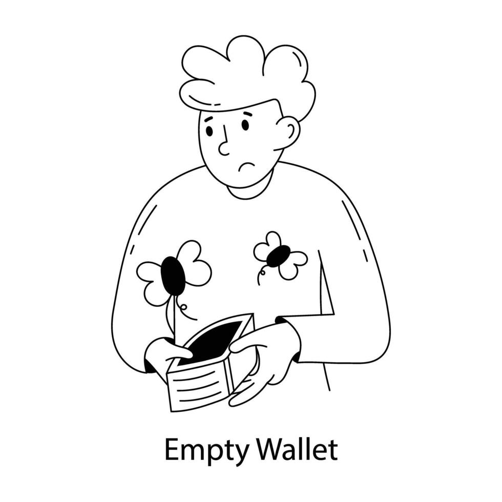 Trendy Empty Wallet vector
