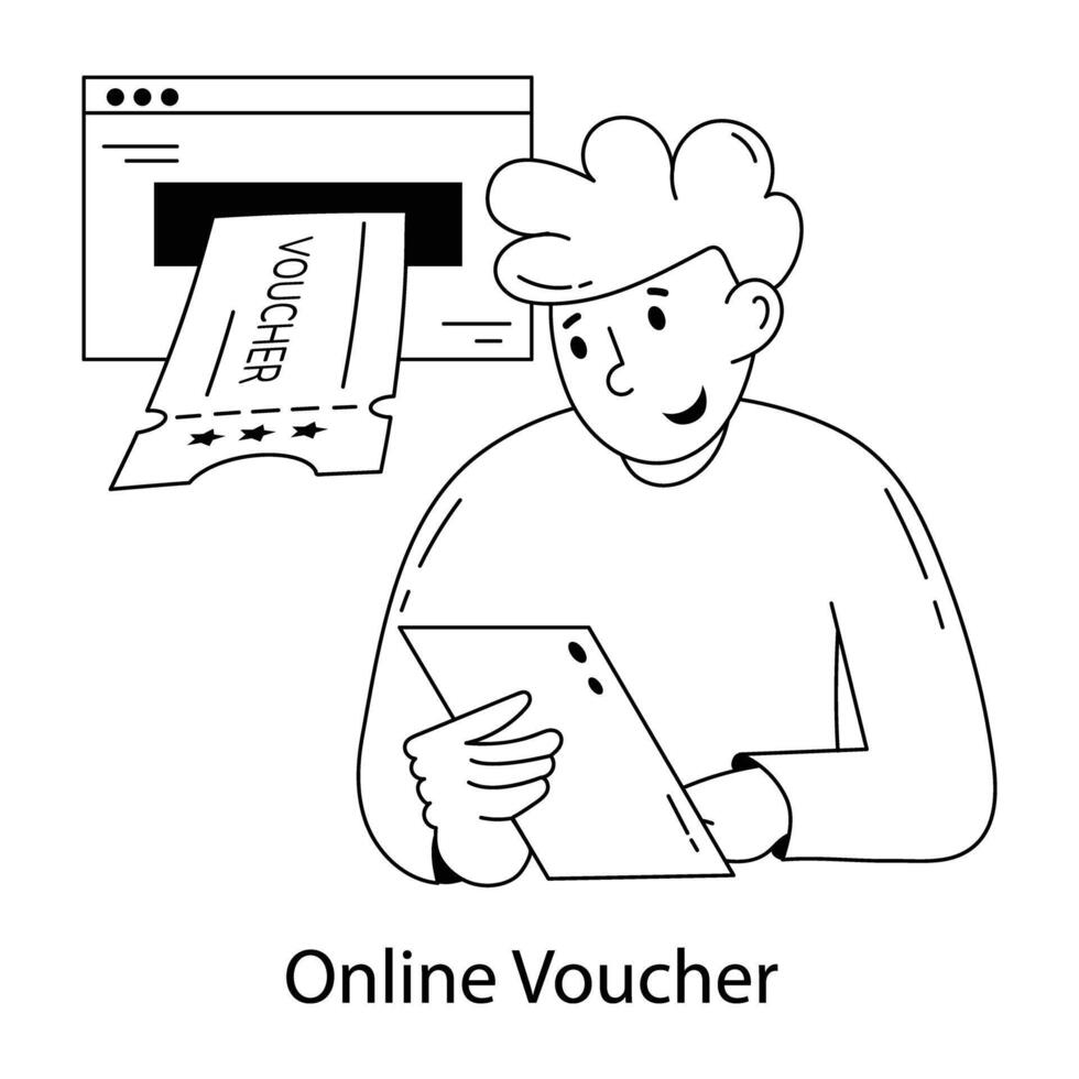 Trendy Online Voucher vector