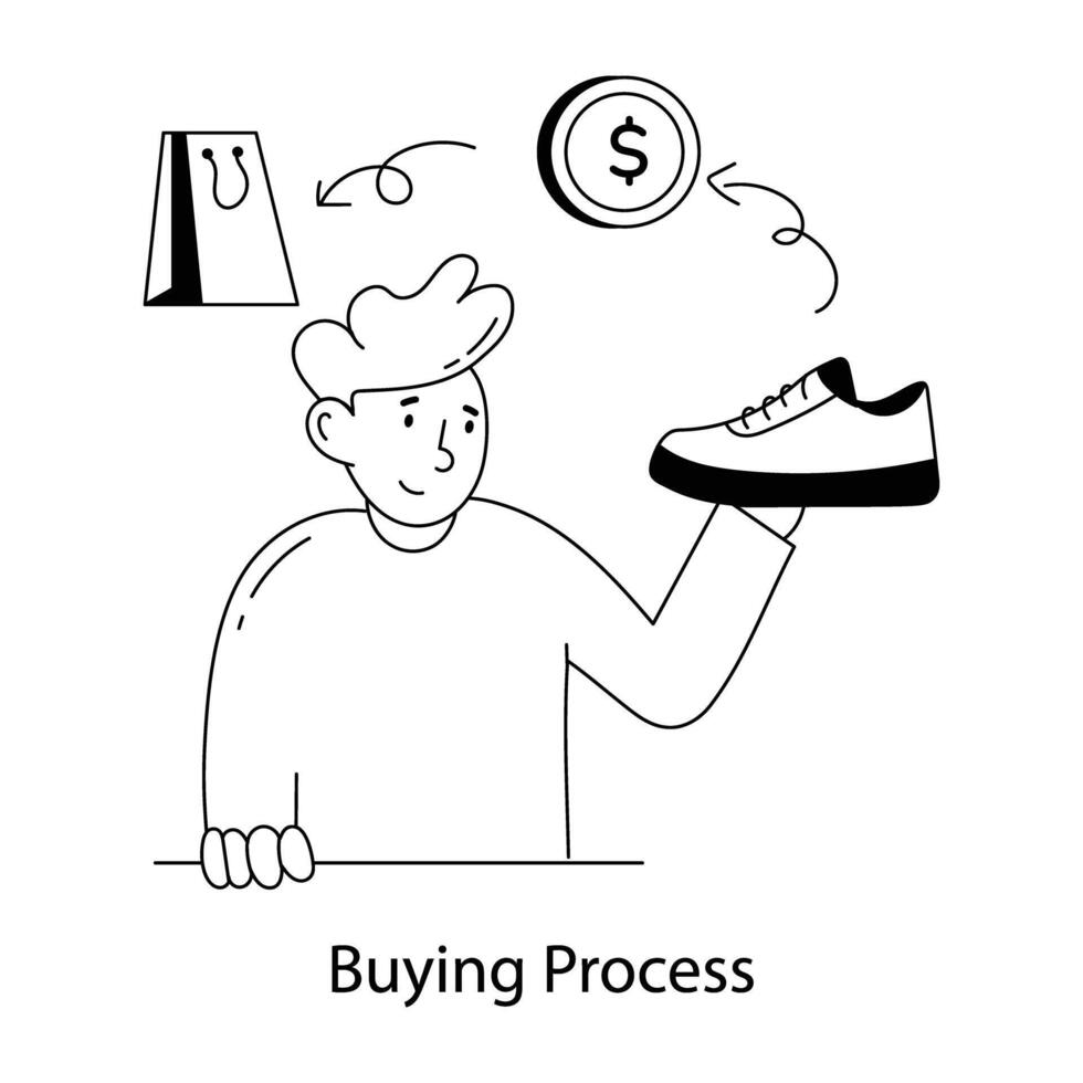 Trendy Buying Process vector