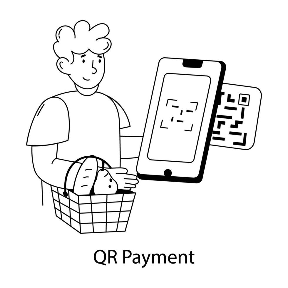 Trendy QR Payment vector