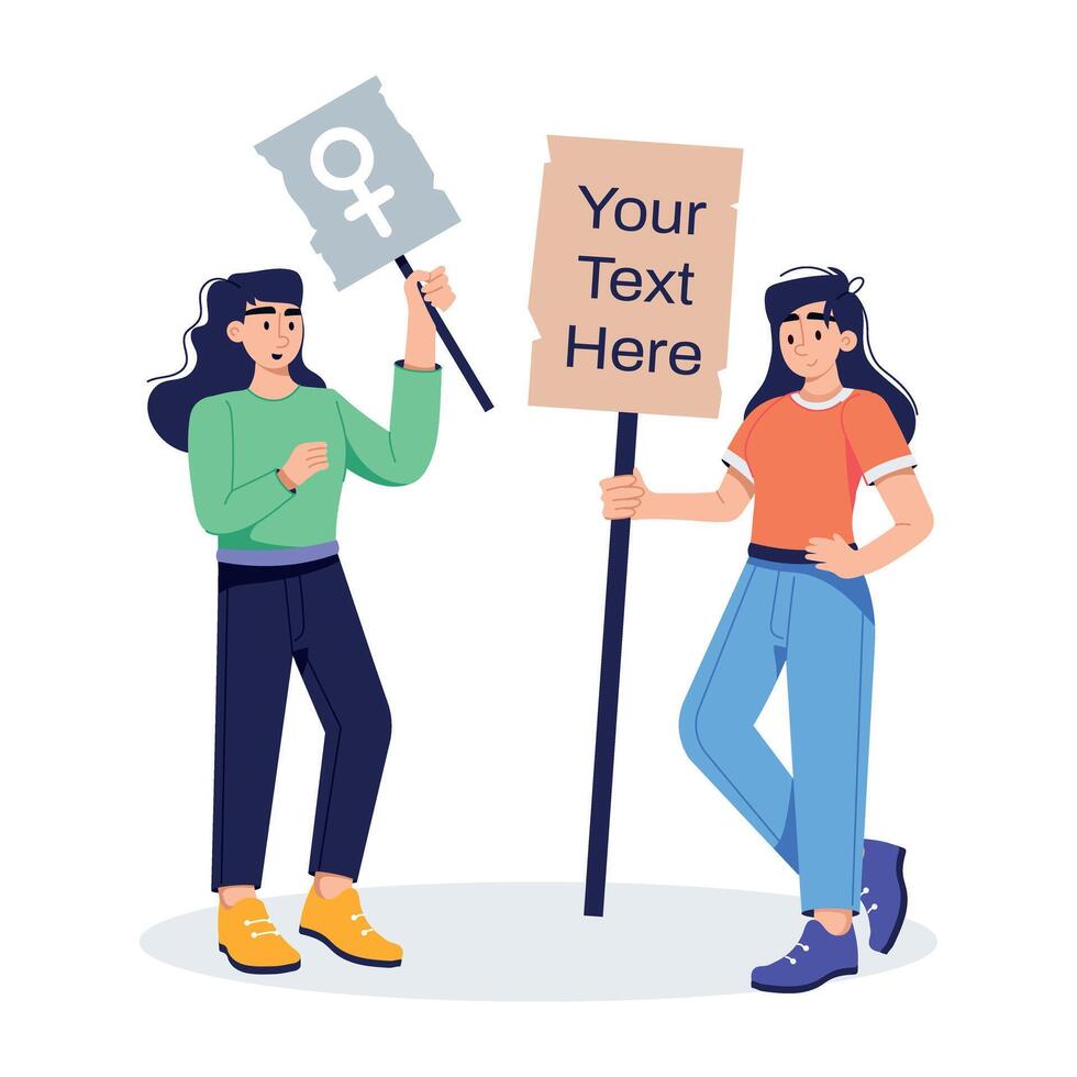 Trendy Female Activists vector