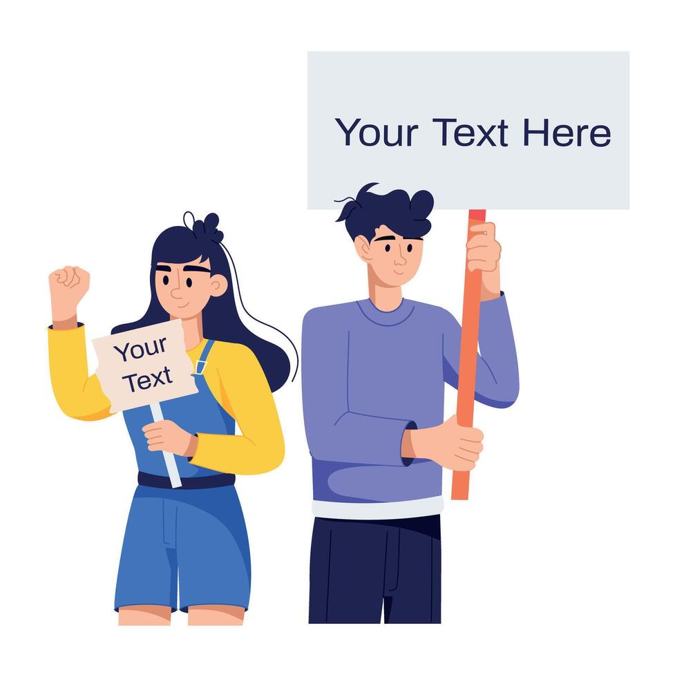 Trendy Strike Placards vector