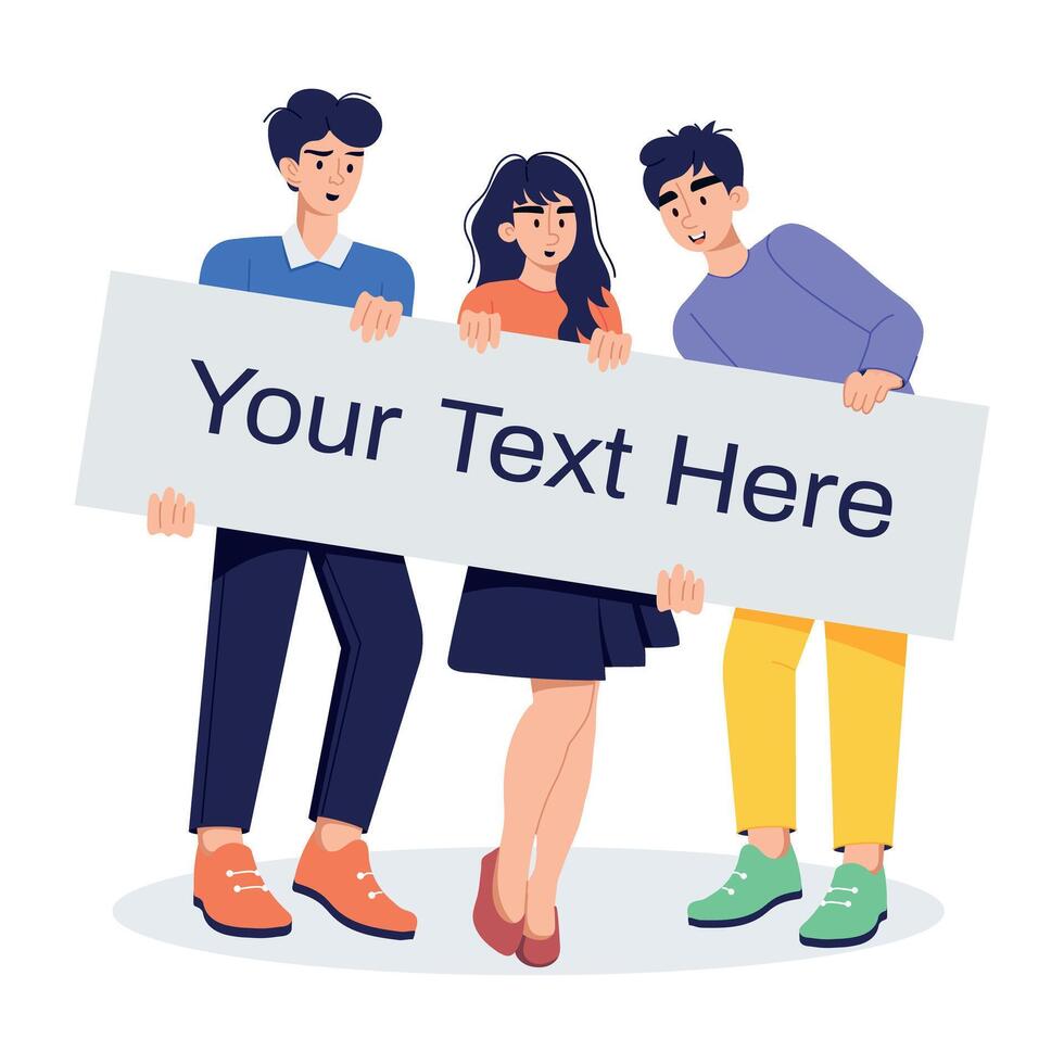 Trendy Holding Banner vector