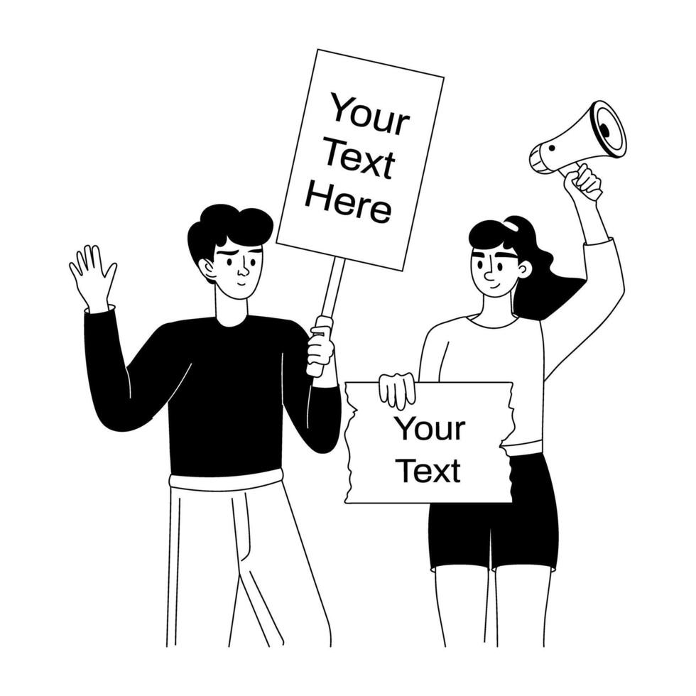 Trendy Protest Campaign vector