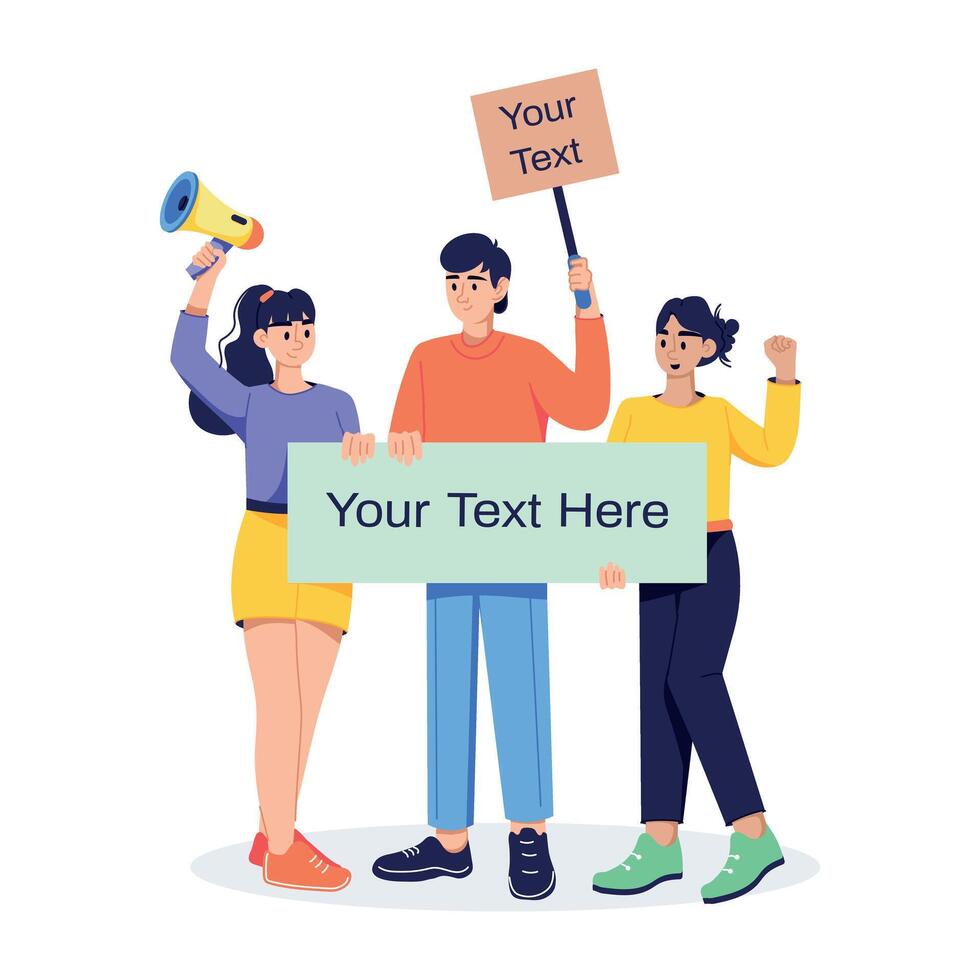 Trendy Agitators Concepts vector
