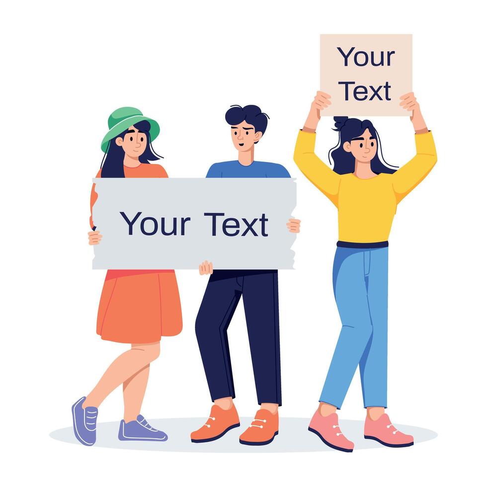 Trendy Activists Concepts vector