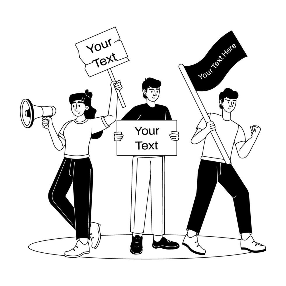Trendy Protest March vector