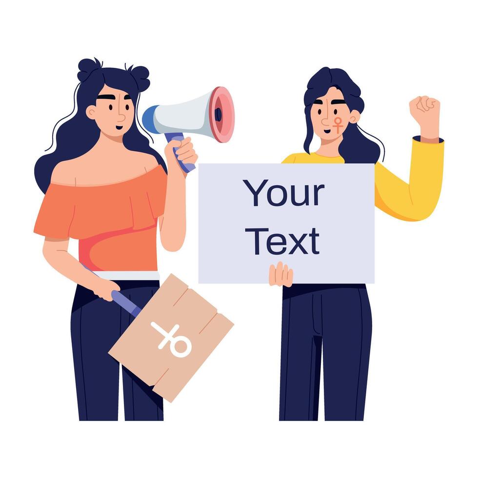 Trendy Feminist Campaign vector