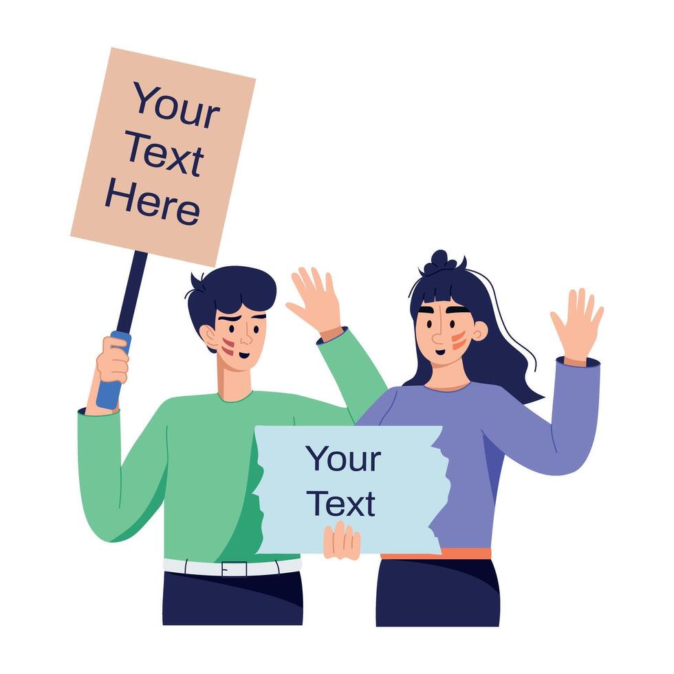 Trendy Demonstrators Concepts vector