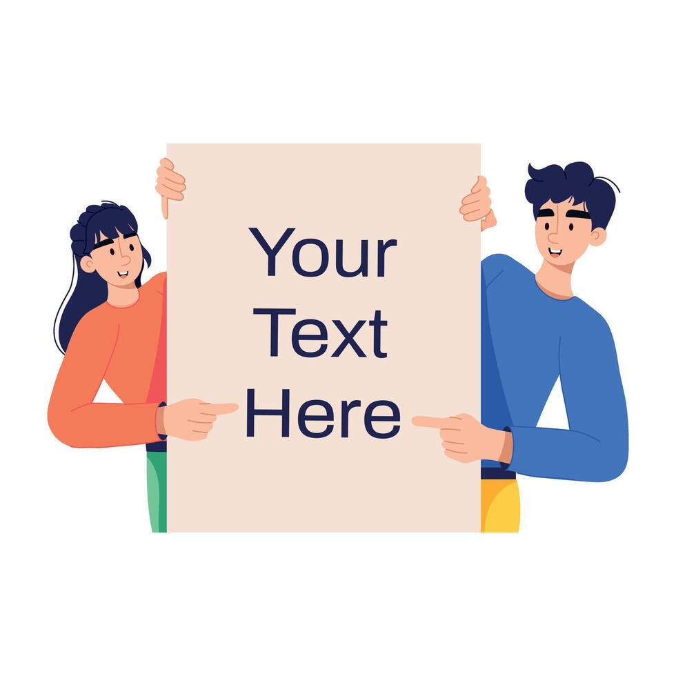 Trendy Holding Poster vector