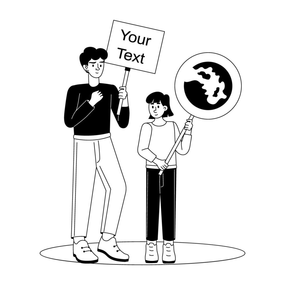 Trendy Environmental Activists vector