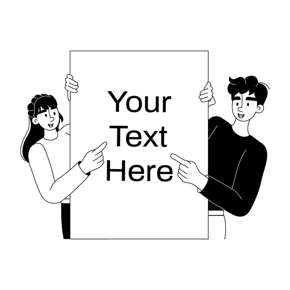 Trendy Holding Poster vector