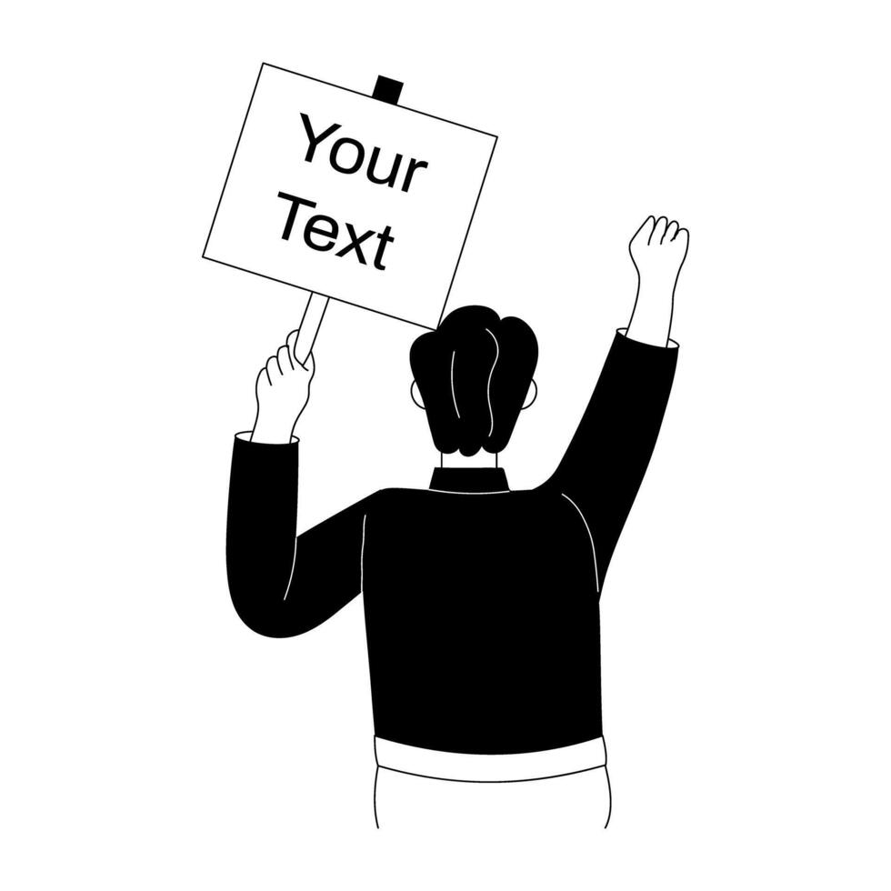Trendy Holding Sign vector