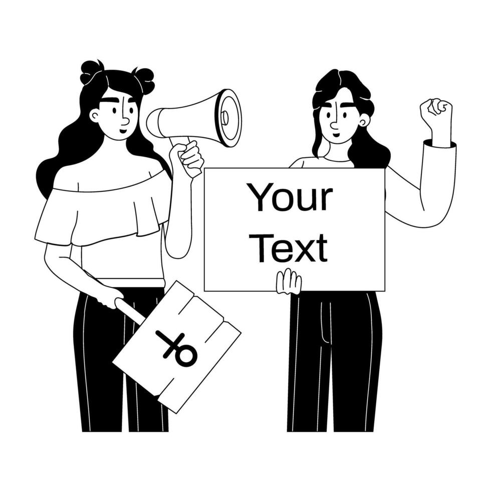 Trendy Feminist Campaign vector