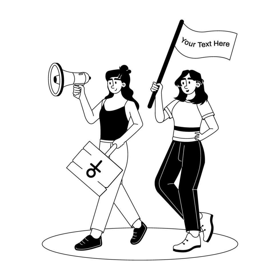 Trendy Feminist Rally vector