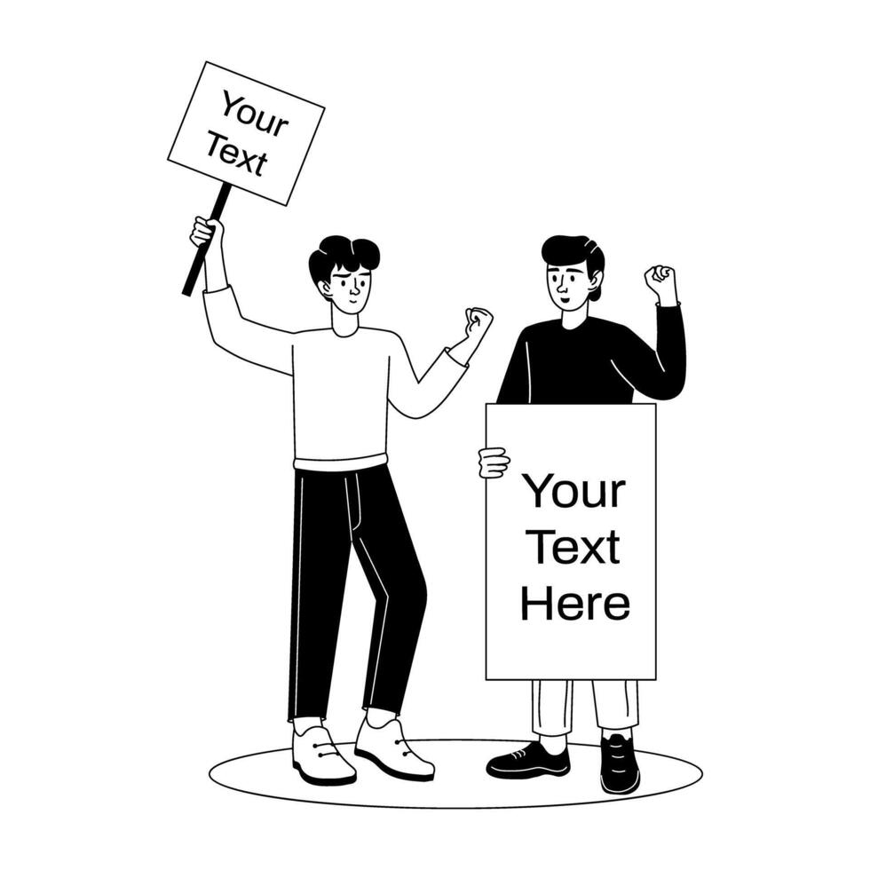 Trendy Protesting People vector