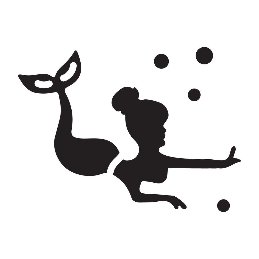 Trendy Swimming Mermaid vector