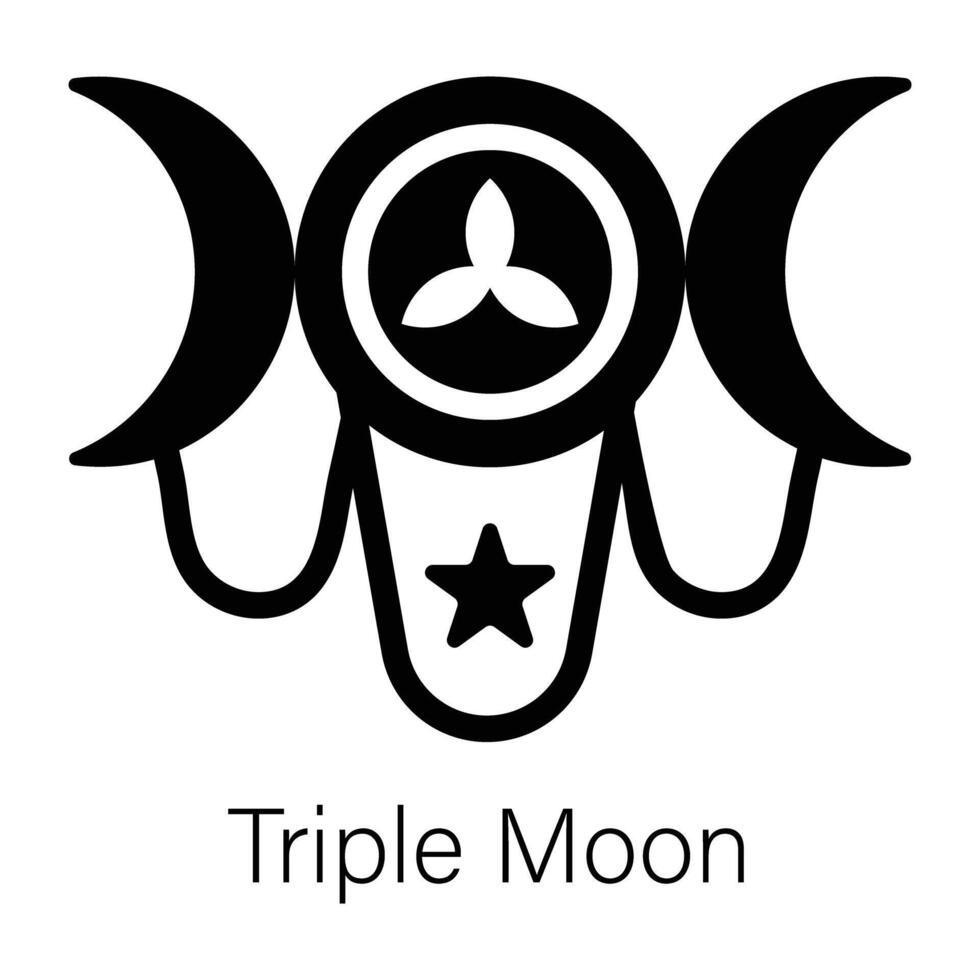 Trendy Triple Moon vector