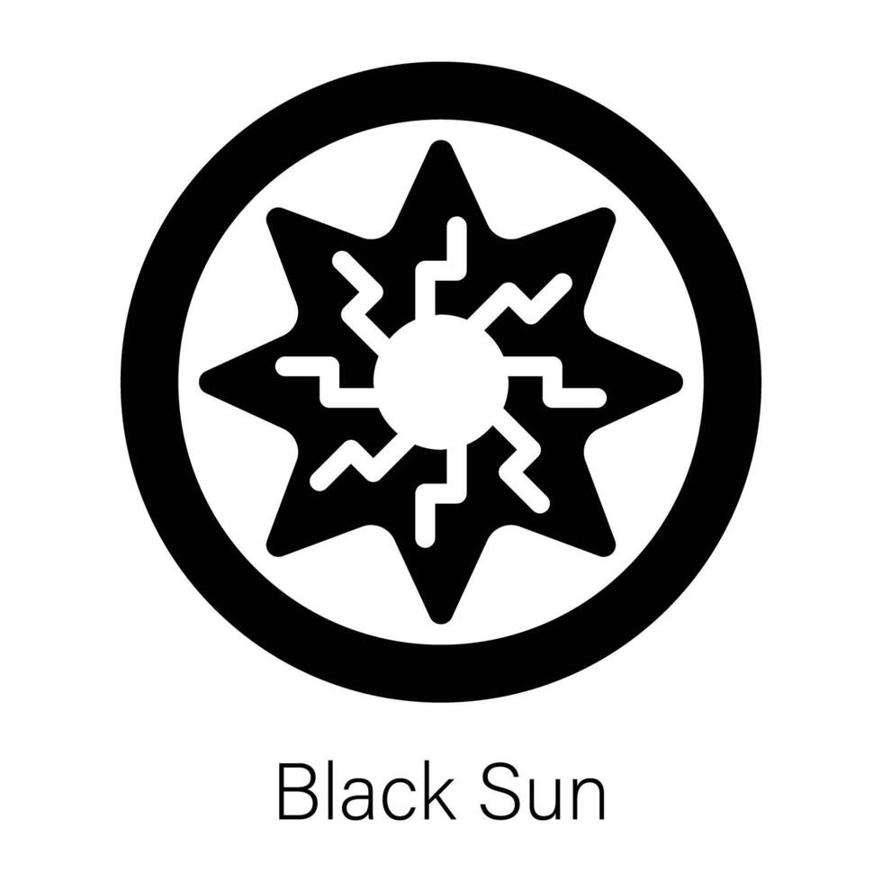 Trendy Black Sun vector