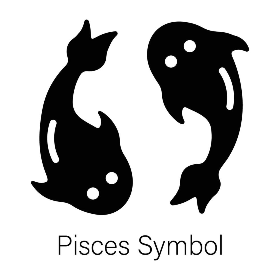Trendy Pisces Symbol vector