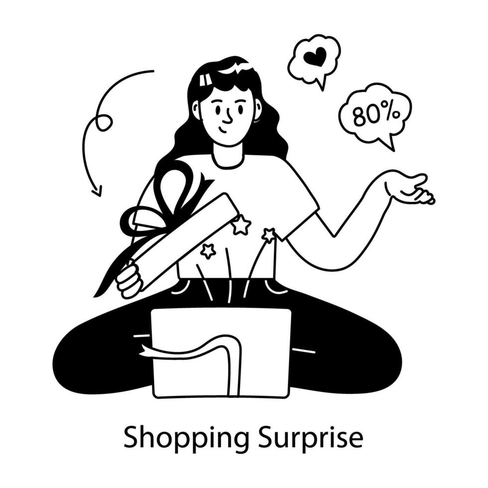 Trendy Shopping Surprise vector