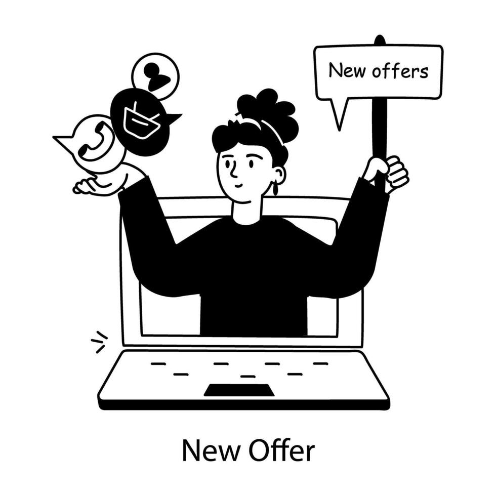 Trendy New Offer vector