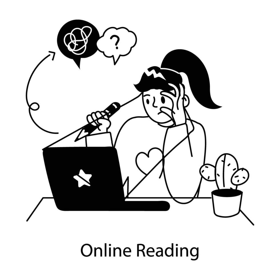 Trendy Online Reading vector