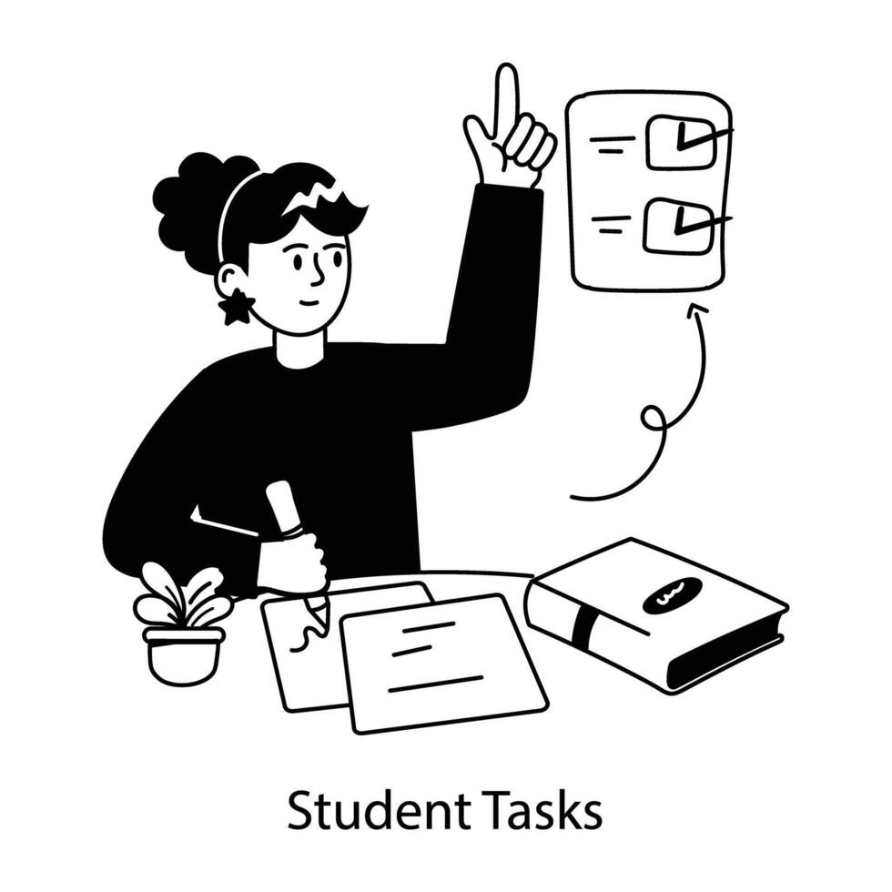 Trendy Student Tasks vector