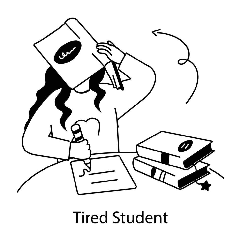 Trendy Tired Student vector