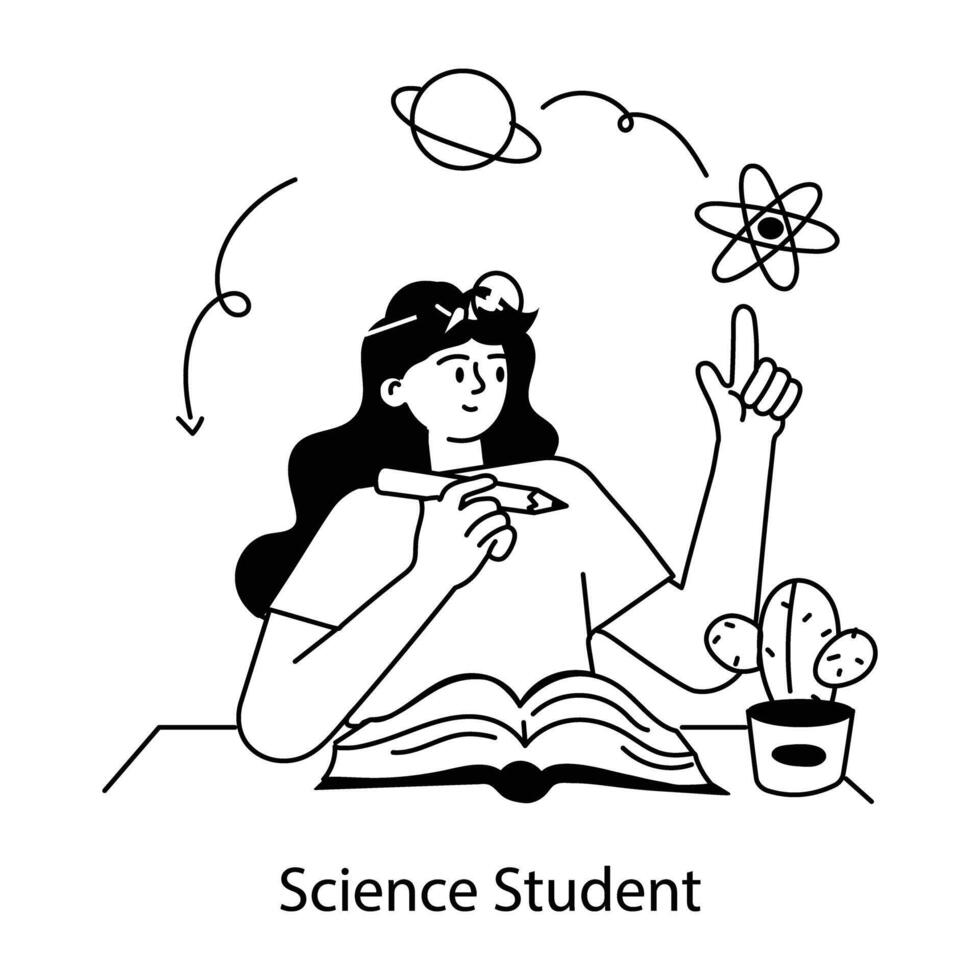 Trendy Science Student vector