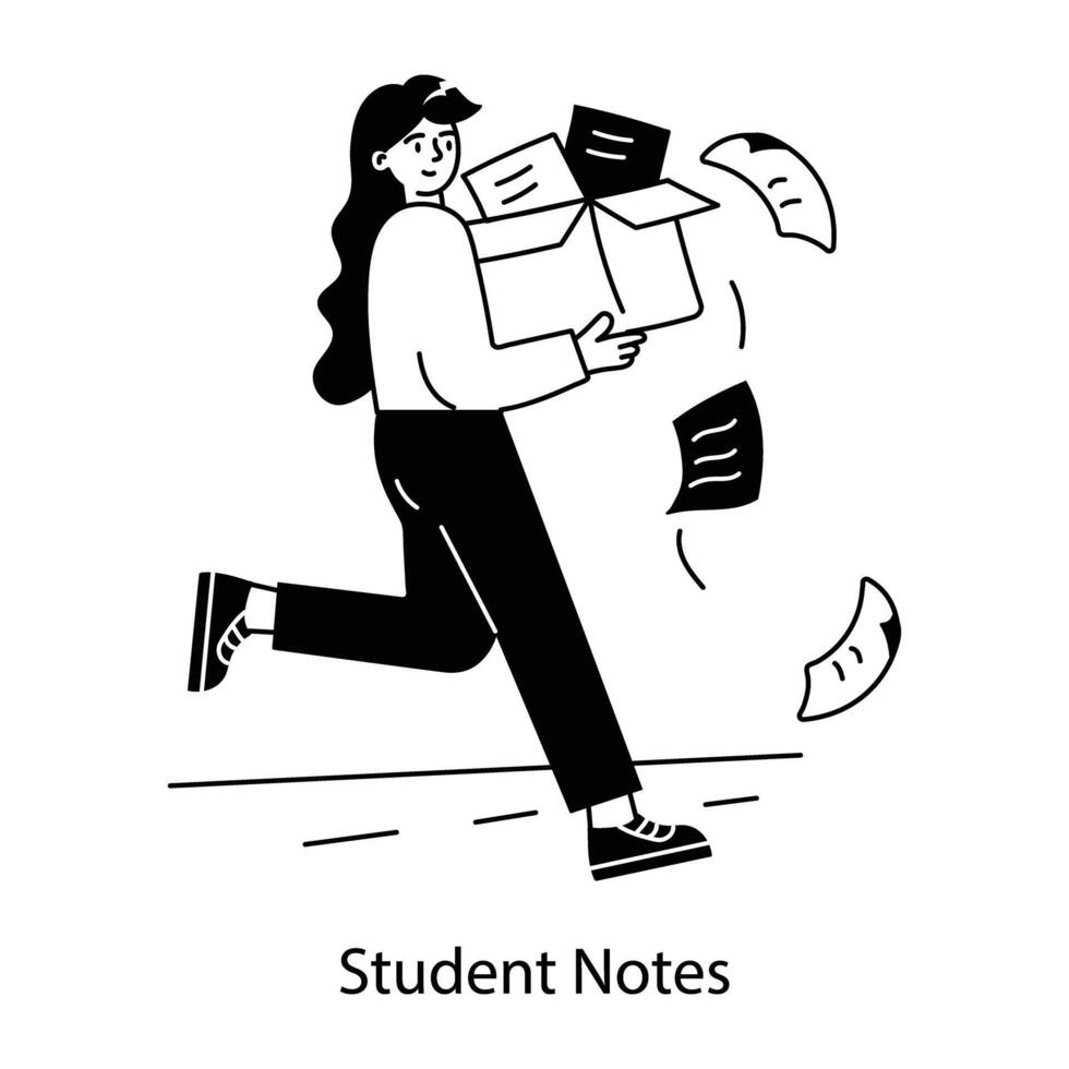 Trendy Student Notes vector