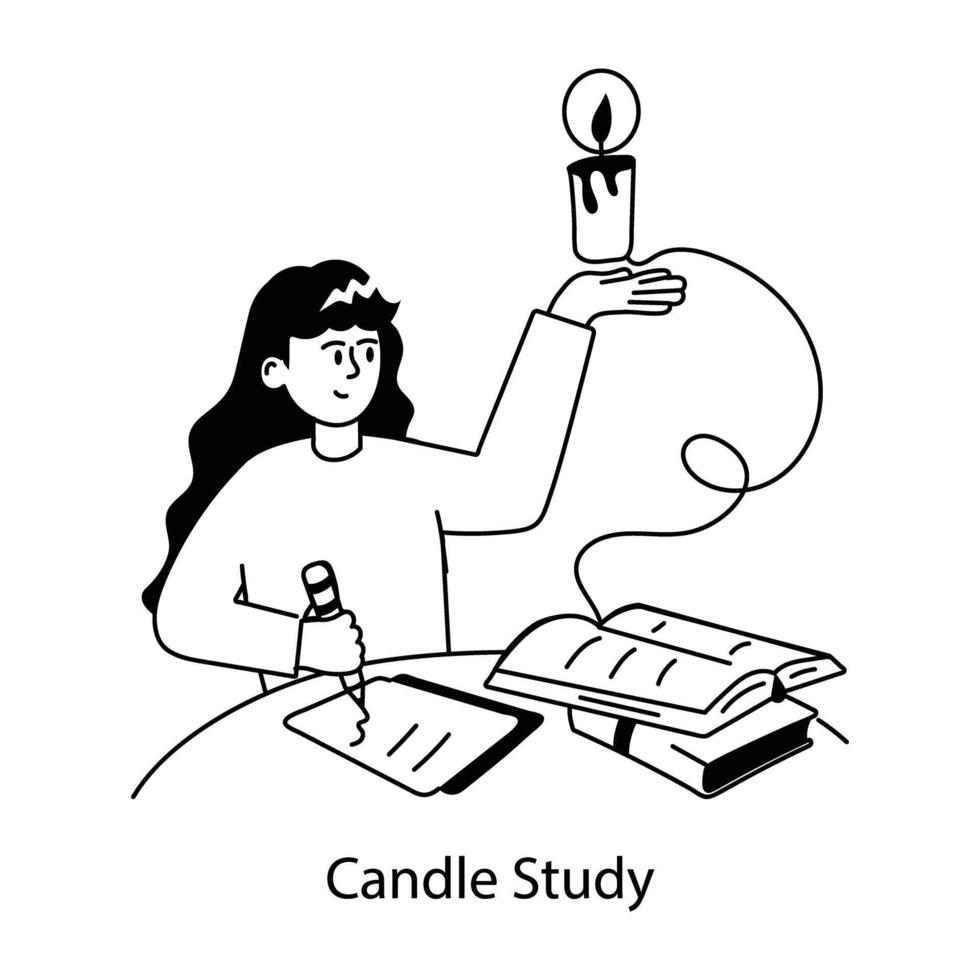 Trendy Candle Study vector