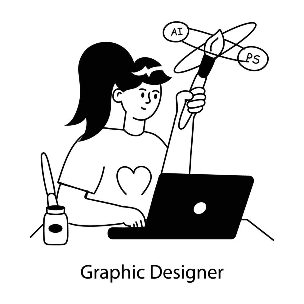 Trendy Graphic Designer vector