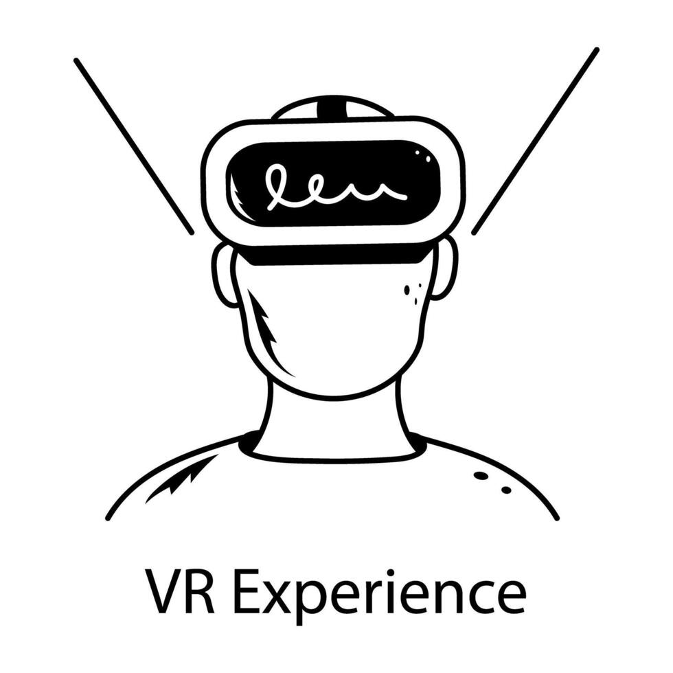 Trendy VR Experience vector