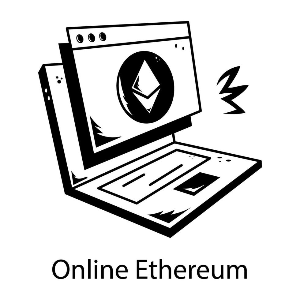 Trendy Online Ethereum vector
