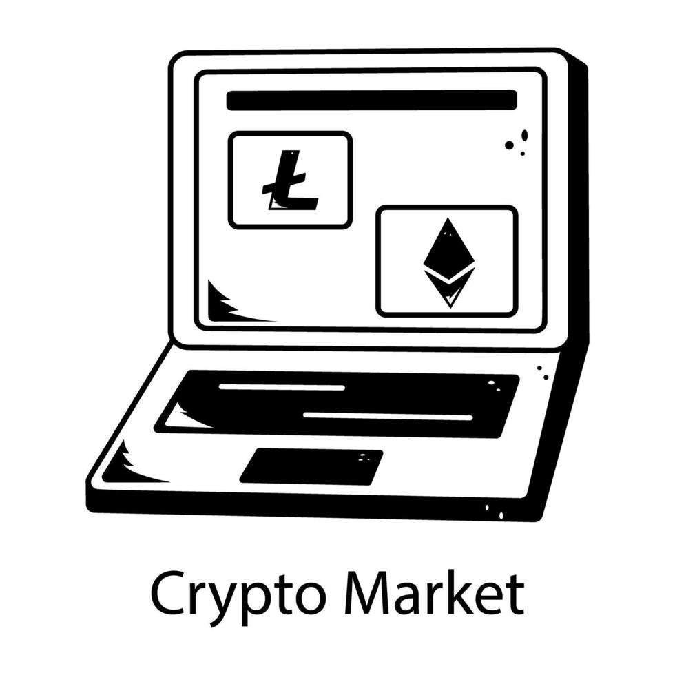 Trendy Crypto Market vector