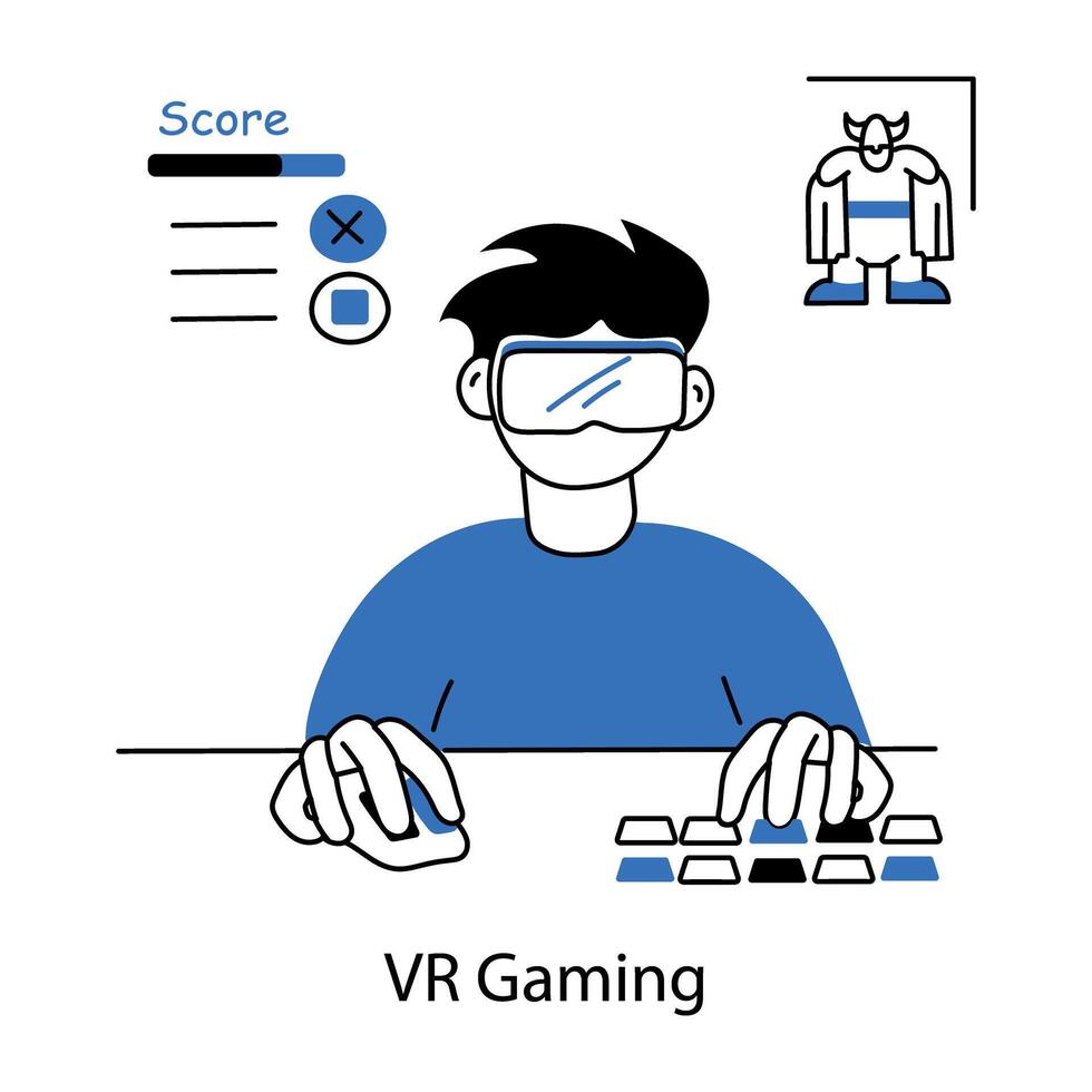 Trendy VR Gaming vector