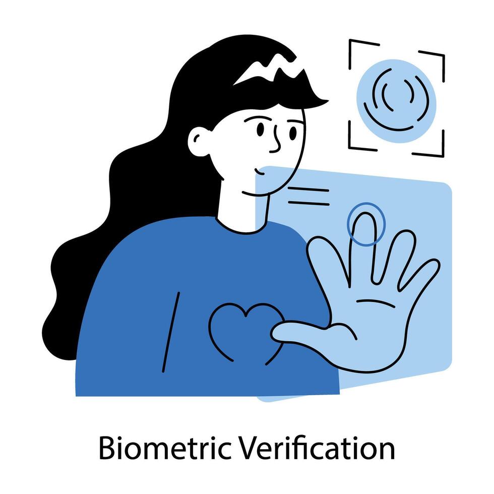 Trendy Biometric Verification vector
