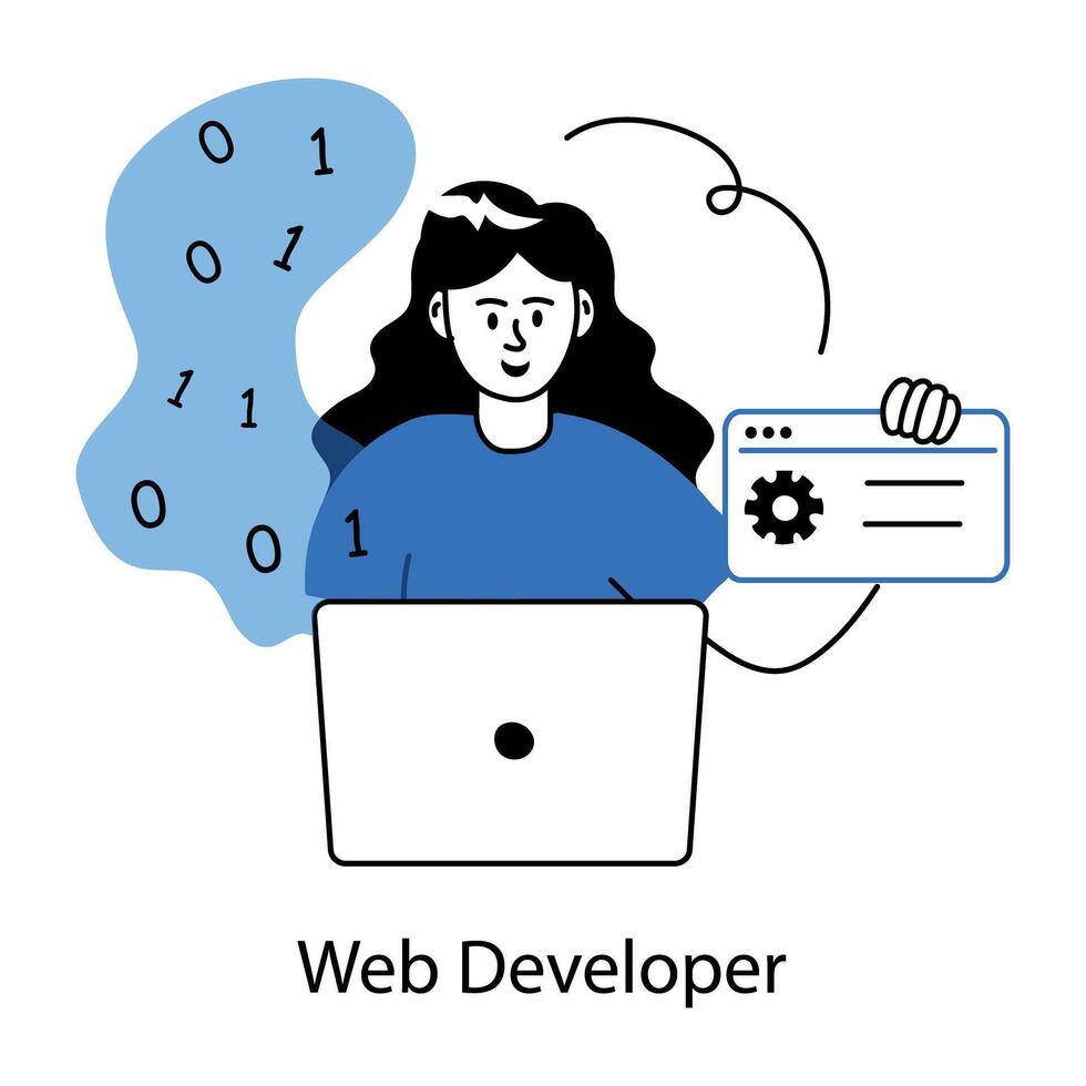Trendy Web Developer vector