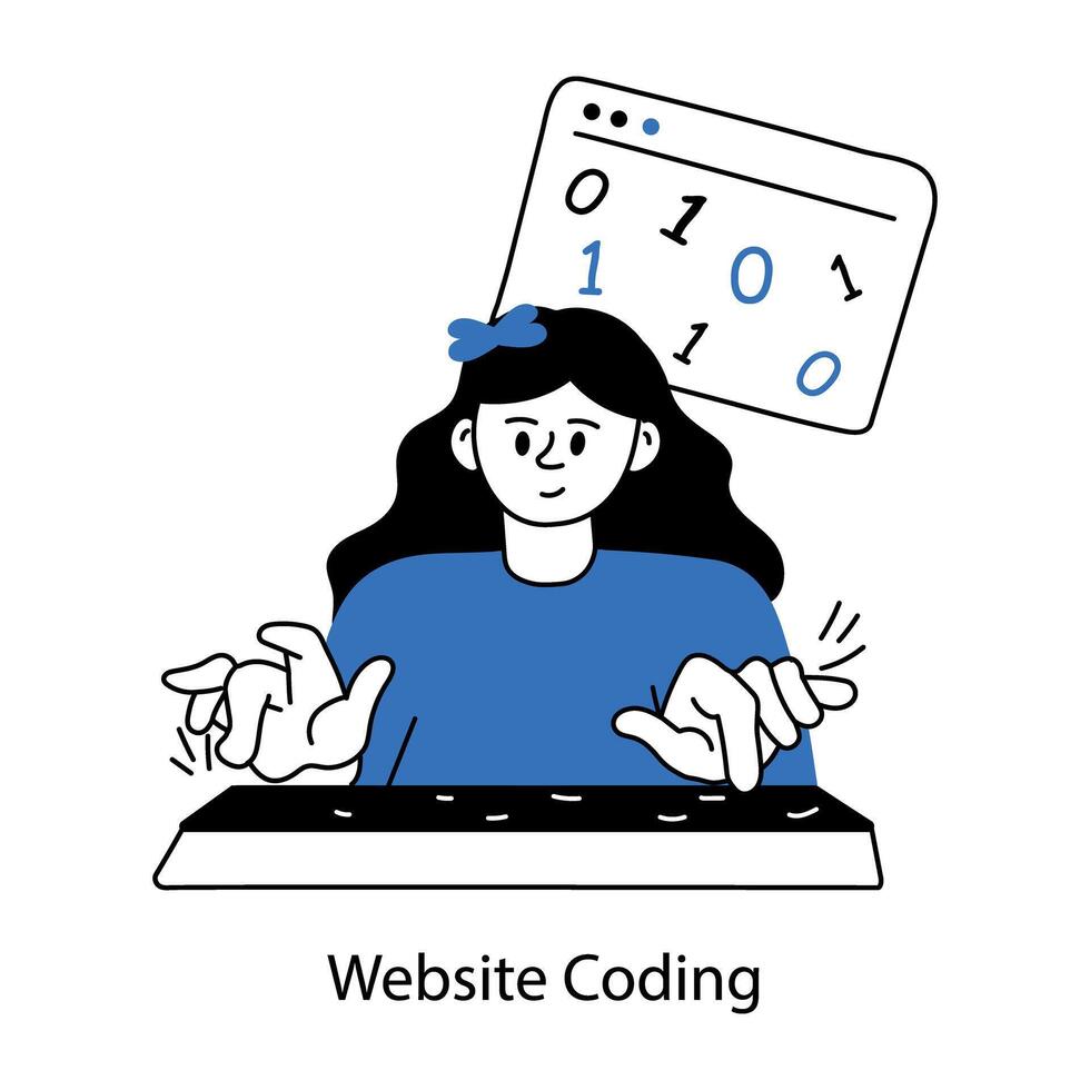 Trendy Website Coding vector