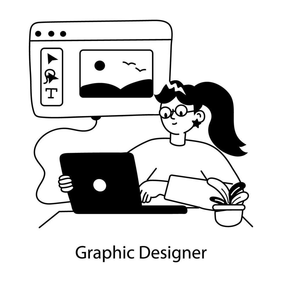 Trendy Graphic Designer vector
