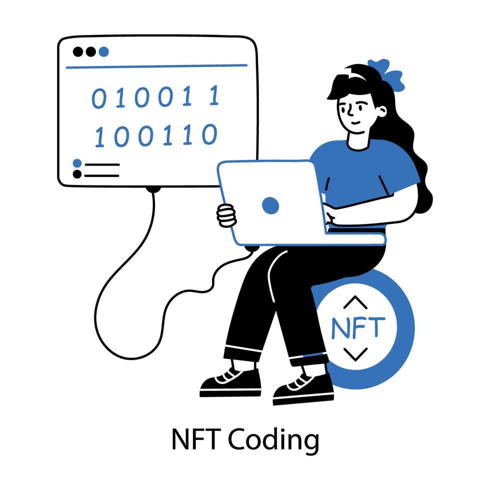 Trendy NFT Coding vector