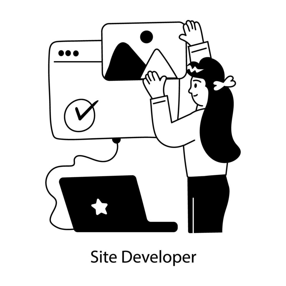 Trendy Site Developer vector