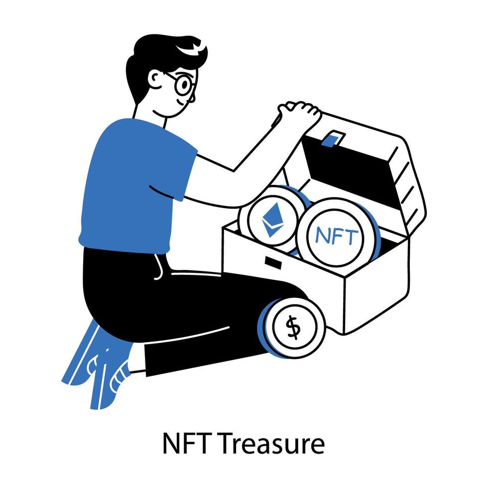 Trendy NFT Treasure vector