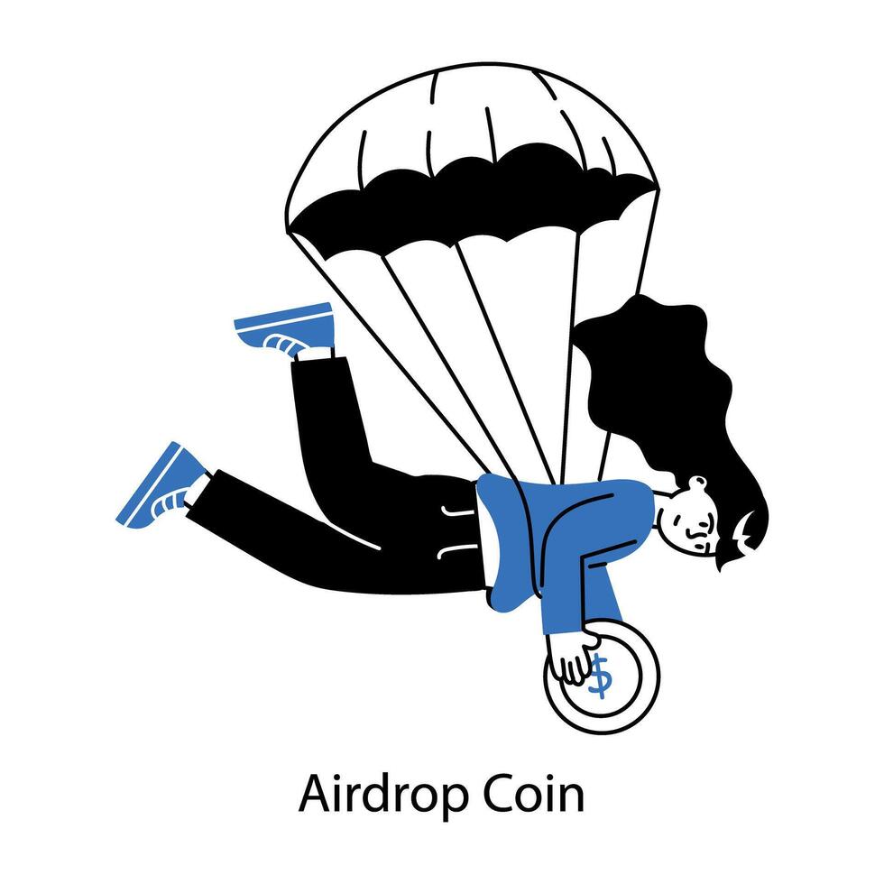 Trendy Airdrop Coin vector
